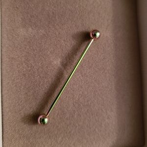 Industrial Bar Purple/Green Ombre 14G